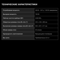 Микроволновая Печь HYM-M2039 20л. 700Вт черный