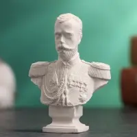 Бюст &laquo;Император Николай II&raquo;, фигурка гипс, белый, 4.5&times;2.5&times;6.5 см