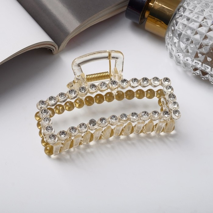 Краб для волос Краб для волос "Лирика" прямой, 9 см, прозрачный