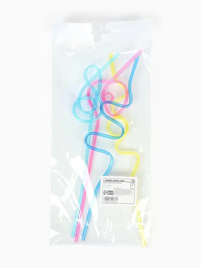 Трубочки для коктейля &laquo;Завитушка&raquo;, набор 4 шт., МИКС