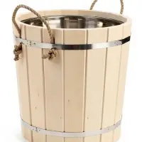 Ведро-запарник для бани и сауны, 20 л, деревянное, нержавеющая вставка