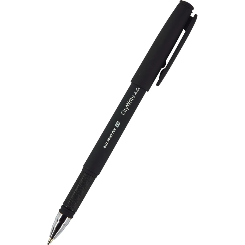 Ручка шариковая неавтомат. CityWrite.BLACK 1.0мм, син,манж,20-0015