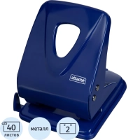 Дырокол Attache Symbol до 40 листов, линейка, металл, синий
