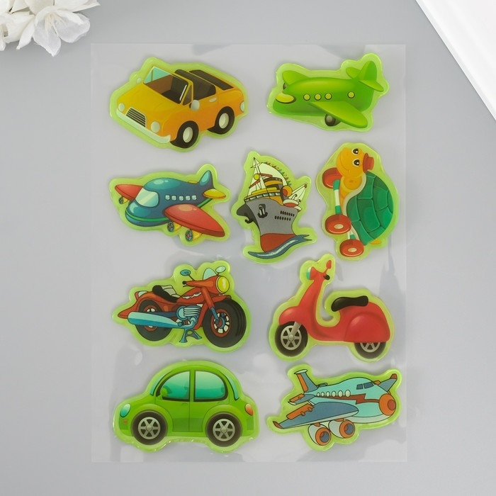 Наклейка силикон на стекло фосфорная Наклейка силикон на стекло фосфорная "Транспорт" 20х16 см