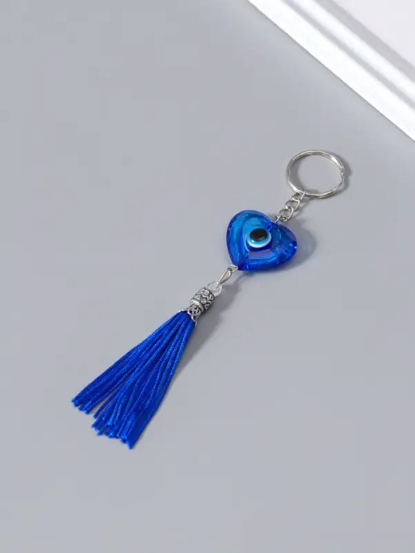 Брелок пластик, текстиль "Сердце от сглаза" 10,5х2,7х0,8 см