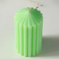 Свеча-цилиндр 7х14 см, 370 гр, рифлёная, мята Свеча-цилиндр 7х14 см, 370 гр, рифлёная, мята