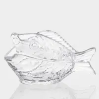 Икорница стеклянная "Рыба" 16,6х7,5х9,5 см, прозрачная