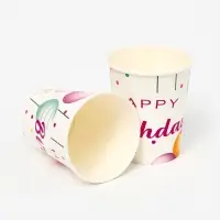 Бумажные стаканы "Happy birthday"шарики (набор 10шт)