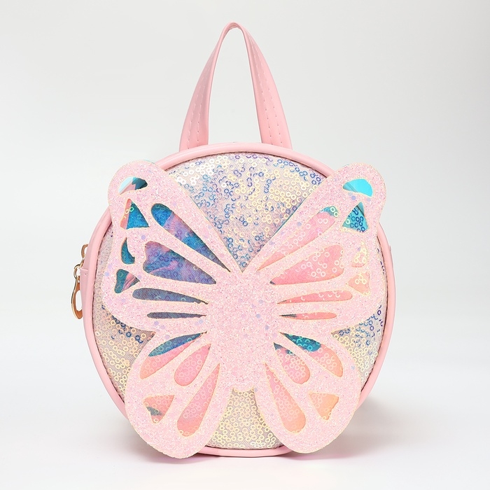 Рюкзак детский на молнии, цвет светло-розовый