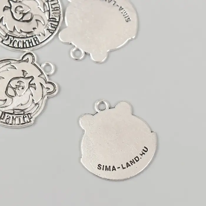 Металлический элемент, декоративная подвеска «Арт Узор. Русский характер: Медведь», 2.5×2.4 см