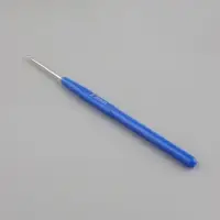 Крючок для вязания, с пластиковой ручкой, d=2.5 мм, 13.5 см, синий