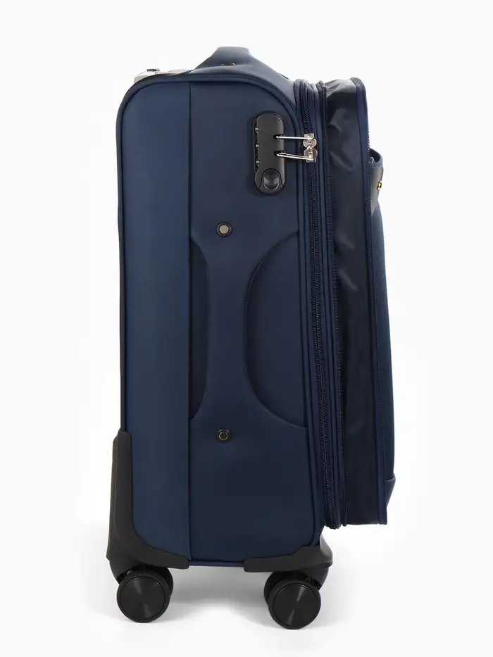 Чемодан на колёсах TEXTURA, с увеличением, кодовый замок, 36&times;25&times;58 см, 20", синий