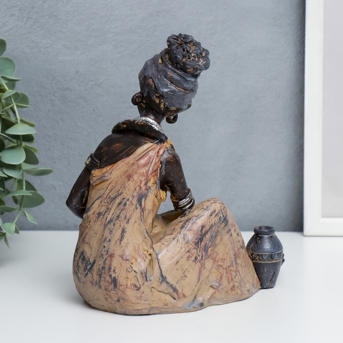 Сувенир полистоун  Сувенир полистоун "Мама с малышом. Африка" 20х17 см