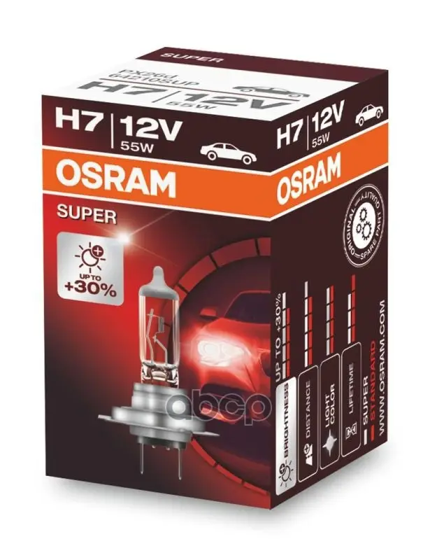 h7 12v (55w) лампа osram super картон Osram арт. 64210SUP