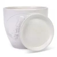 Горшок цветочный с поддоном 2,5 л, d18/h16 см белый керамика, "Голландия" (М) Горшок цветочный с поддоном 2,5 л, d18/h16 см белый керамика, "Голландия" (М)