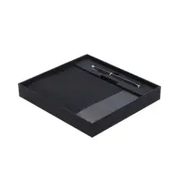 Ежедневник недатированный формат А5, 80л, линия, с ручкой, подар коробка, Черный