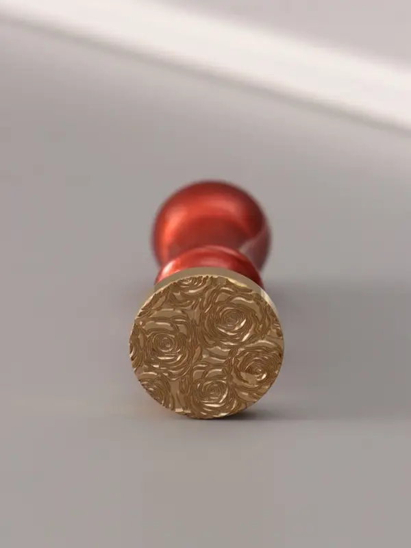 Печать для сургуча с пластиковой ручкой &laquo;Розы&raquo;, 6.3&times;2.5&times;2.5 см