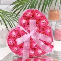 Мыльные розочки, розовая фуксия, набор 24 шт., в коробке