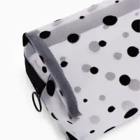 Косметичка женская DOT, с рисунком, сетка, на молнии, белая