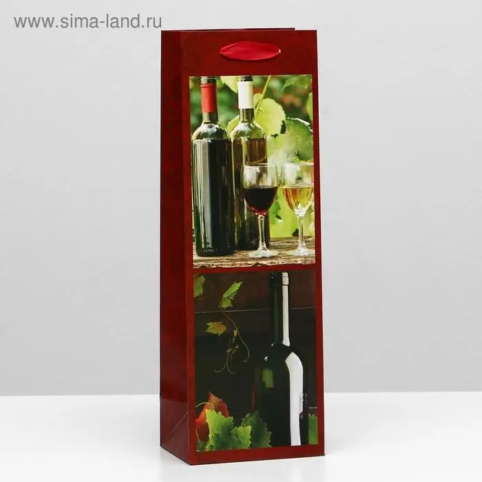 Пакет ламинированный под бутылку, 12 х 9 х 36 см