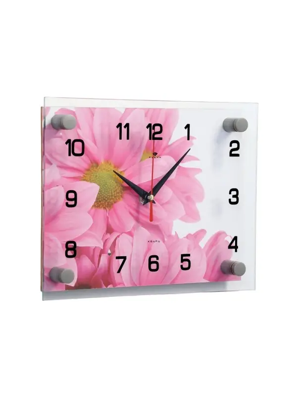 Часы настенные: Цветы, бесшумные, 20&times;26 см