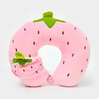 Мягкая игрушка - антистресс подголовник "Клубничка" с маской для сна