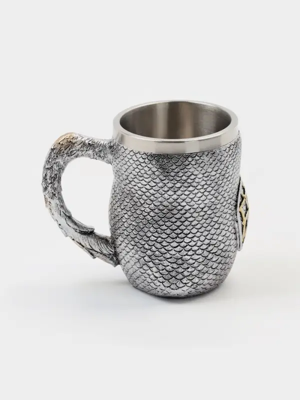 Кружка средневековая &laquo;Сова&raquo;, 400 мл, 14.5&times;10&times;11.5 см, нержавеющая сталь, серебристая