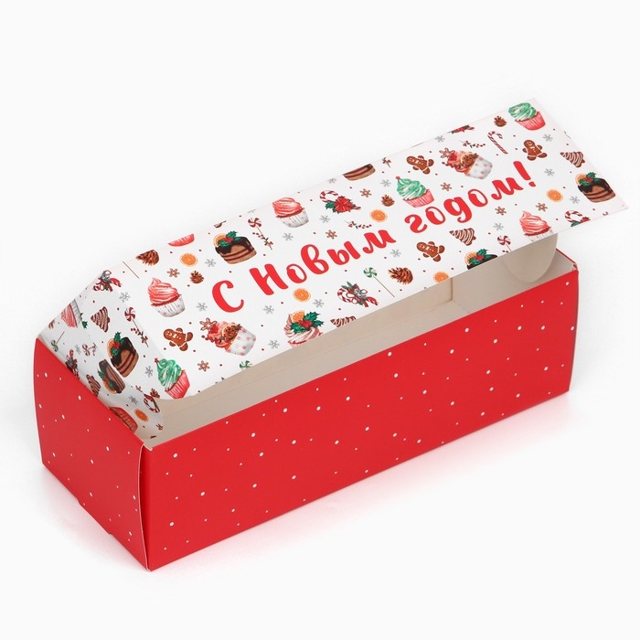Коробка для кондитерских изделий с окном «С Новым годом», сладости, 26 х 10 х 8 см, Новый год Коробка для кондитерских изделий с окном «С Новым годом», сладости, 26 х 10 х 8 см, Новый год