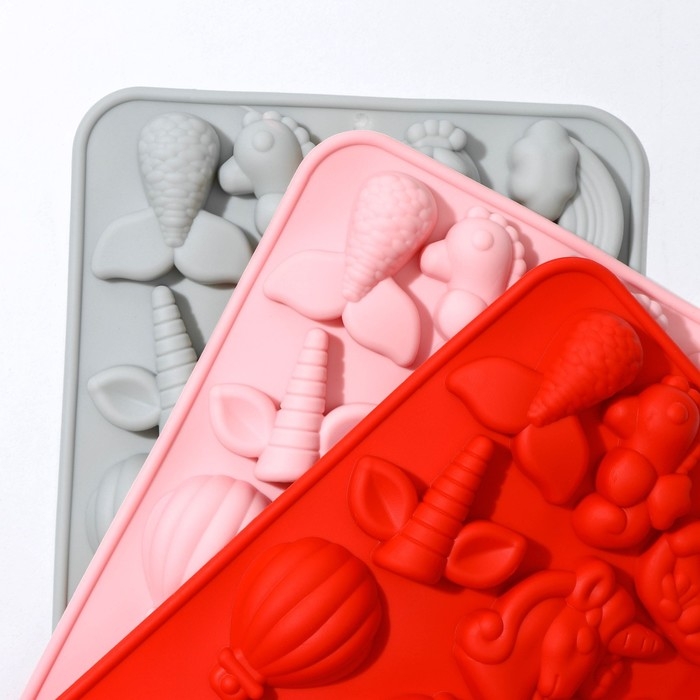 Форма для шоколада Доляна «Волшебство», силикон, 23×16,5×2 см, 14 ячеек, цвет МИКС Форма для шоколада Доляна «Волшебство», силикон, 23×16,5×2 см, 14 ячеек, цвет МИКС