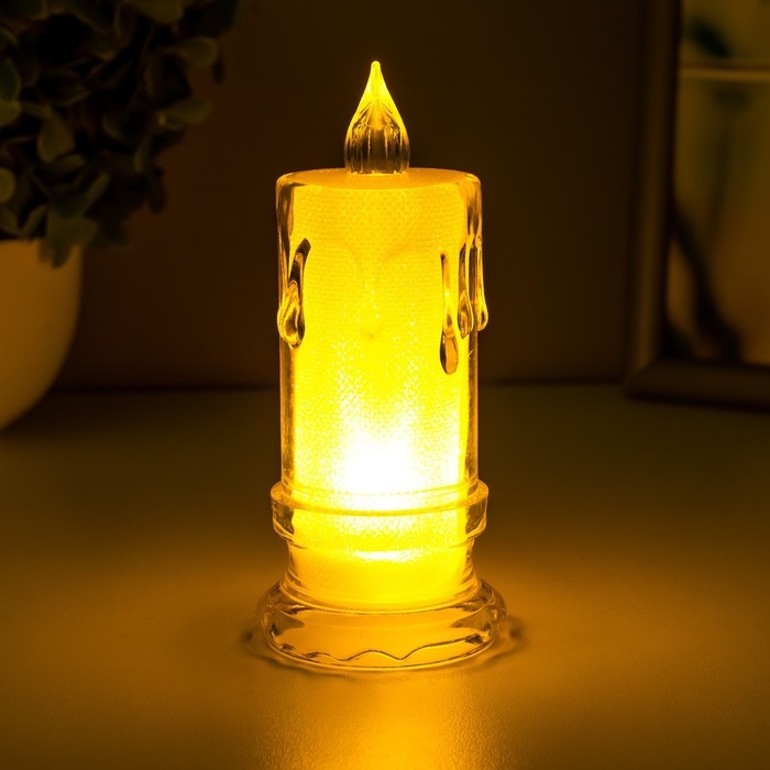 Ночник Ночник " Свеча" LED от батареек белый 4,5х4,5х11 см RISALUX
