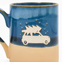 Кружка новогодняя керамическая &laquo;Машина с ёлкой&raquo;, 350 мл, ручная работа