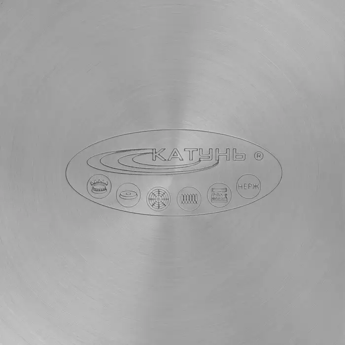 Кастрюля Катунь &laquo;Антея&raquo;, 4 л, d=22 см, с крышкой, капсульное дно, индукция, нержавеющая сталь, AISI - 201, хромированная