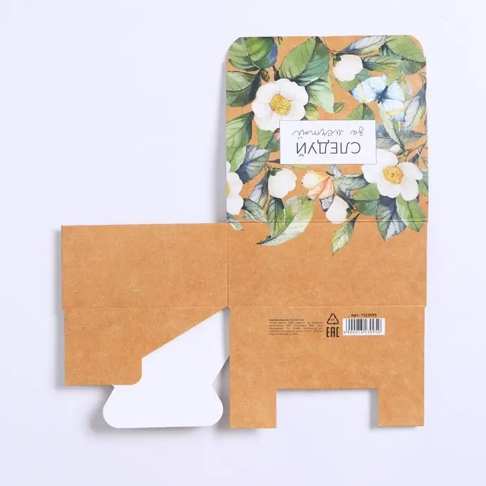 Коробка подарочная сборная, упаковка, «Цветы», 12 х 10 х 5 см Коробка подарочная сборная, упаковка, «Цветы», 12 х 10 х 5 см