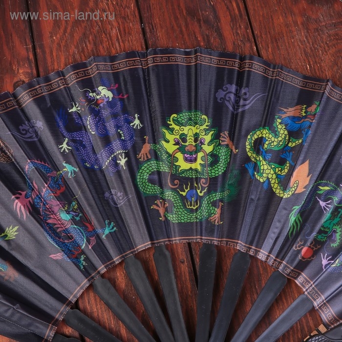 Веер пластик, текстиль  Веер пластик, текстиль "Фен-шуй" МИКС 30 см