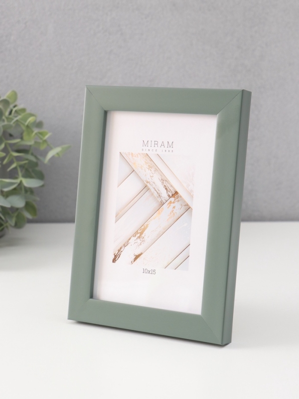 Фоторамка пластик Фоторамка пластик "МИРАМ" 10х15 см, зелёный