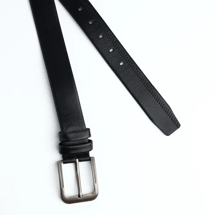 Ремень мужской, ширина 4 см, винт, пряжка металл, чёрный