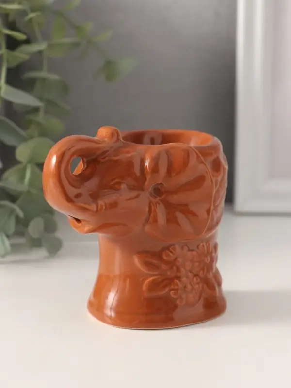 Аромалампа для эфирных масел &laquo;Слоник в цветах&raquo;, керамика, 8.5&times;5.8&times;7.4 см, МИКС