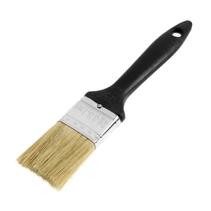Кисть плоская ЛОМ, натуральная щетина, пластиковая рукоятка, 1.5 Кисть плоская ЛОМ, натуральная щетина, пластиковая рукоятка, 1.5", 38 мм