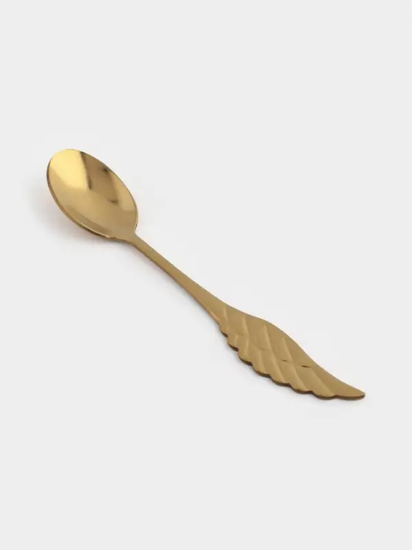 Ложка чайная Magistro Wings, длина 14 см, нержавеющая сталь, золотистая