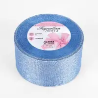 Лента парчовая, 50 мм, 23&plusmn;1 м, синяя №037