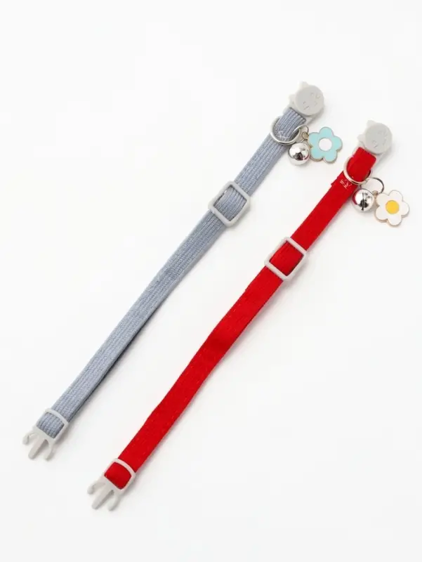 Набор ошейников для кошек &laquo;Пижон&raquo;, 30&times;1 см, серый, красный