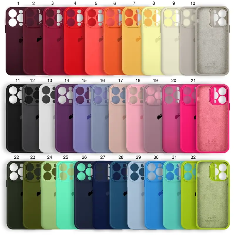 Чехол для iPhone 14 Pro Silicone Сase APL WS (закрытый низ+камера) с лого