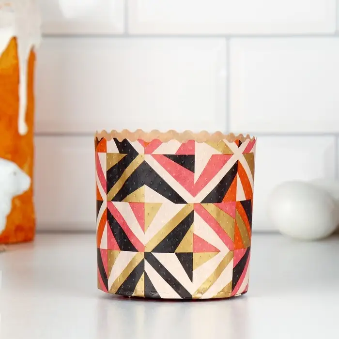 Форма бумажная для кулича «Модерн», 9×9 см, МИКС Форма бумажная для кулича «Модерн», 9×9 см, МИКС