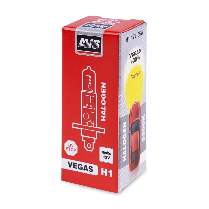 Галогенная лампа AVS Vegas H1.12V. 55W.1шт.