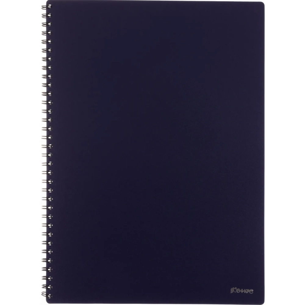 Бизнес-тетрадь Комус А4 100л, кл., обл пластик, спираль, синяя Classic