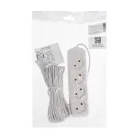 Удлинитель сетевой Luazon Lighting ECO, 4 розетки, 10 м, 10 А, 2200 Вт, без заземления, белый