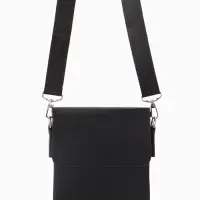 Сумка планшет муж, 19*2*23, 2 отд на молнии,  н/карм, длин рег ремень, черный