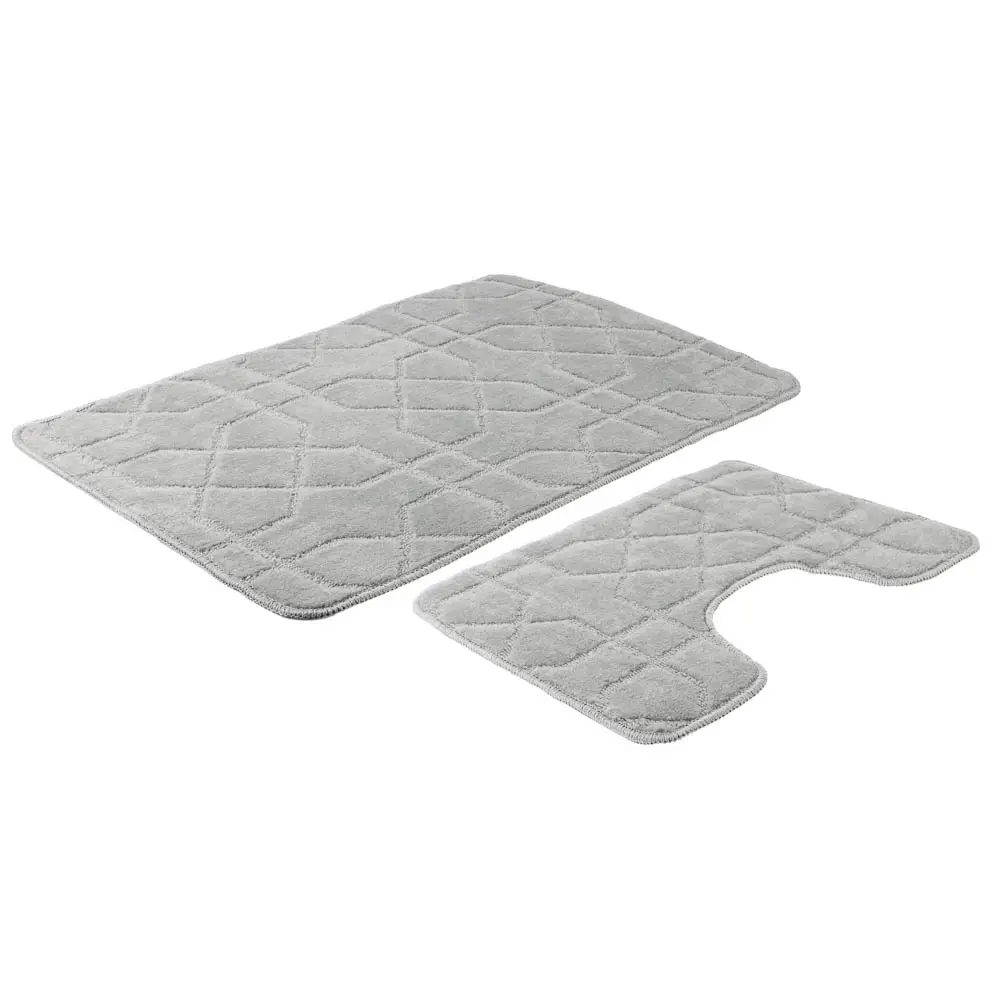 Набор ковриков для ванной и туалета тм VETTA Геометрия, 50x80см + 50x40см, полиэстер, 3 цвета