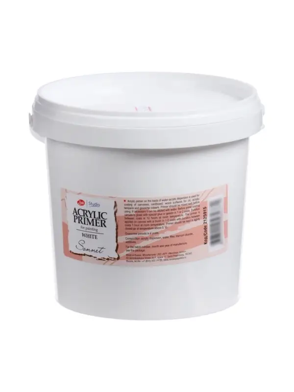 Грунт художественный акриловый &laquo;ЗХК. Сонет&raquo;, 1420 г (1000 мл), белый