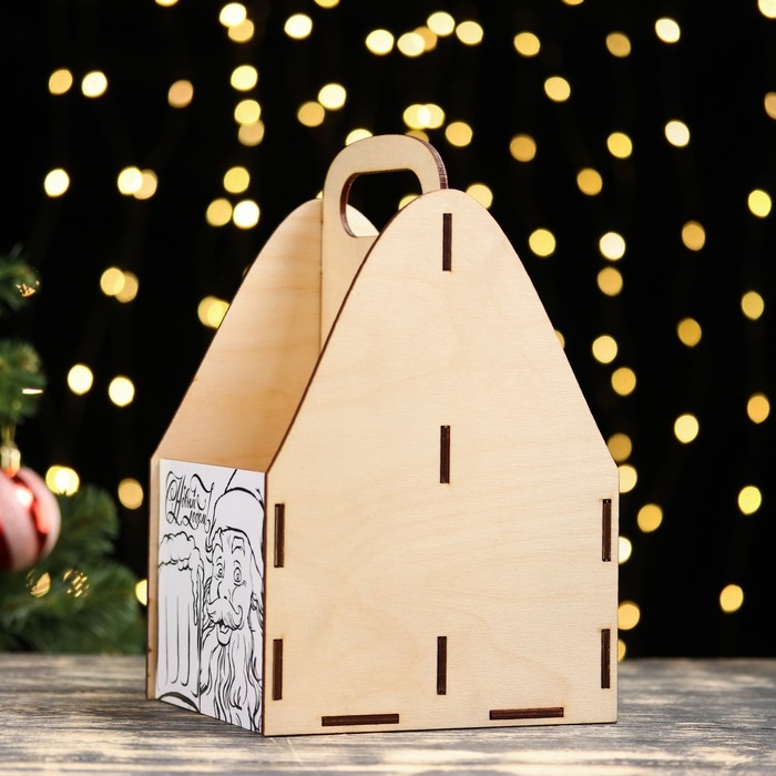 Ящик под пиво  Ящик под пиво "С Новым Годом!" Дед Мороз и кружка